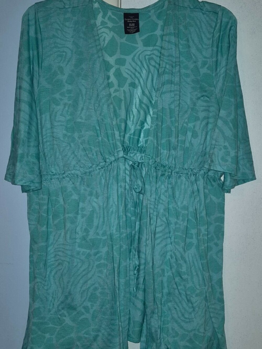 Faded Glory Swimsuit Cover-Up Mint Green Poly Rayon Women's Plus Size 2X EC